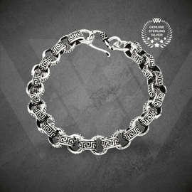 Labyrinthine Silver Link Bracelet