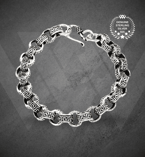 Labyrinthine Silver Link Bracelet