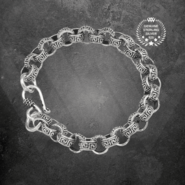 Labyrinthine Silver Link Bracelet