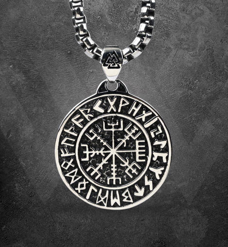 Vegvisir Compass Rune Necklace