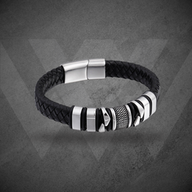 Sleek Odin’s Guard Leather Bracelet