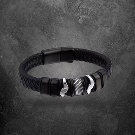 Sleek Odin’s Guard Leather Bracelet