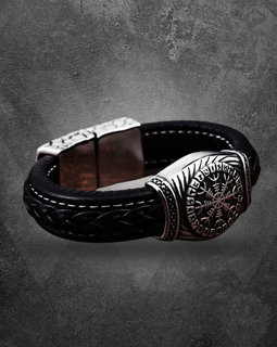 Aegishjalmur Guardian Leather Bracelet