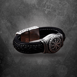 Aegishjalmur Guardian Leather Bracelet