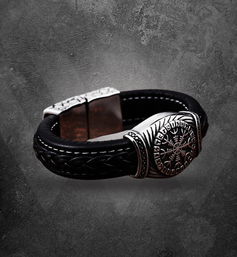 Aegishjalmur Guardian Leather Bracelet