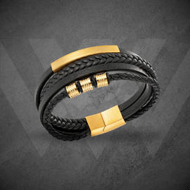 Dual-Strand Leather Voyager Bracelet